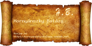 Hornyánszky Balázs névjegykártya