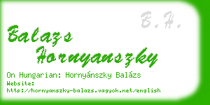 balazs hornyanszky business card